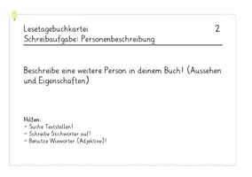 Vorschau - Aufgabenkarten - Lesetagebuchkartei Grundschrift - Seite 2
