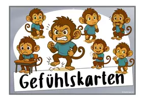 Vorschau - Fördermaterial/Inklusion - Gefühlskarten - Gefühle erkennen mit Ari Affe - Seite 1