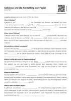 Vorschau - Arbeitsblätter - Cellulose und die Herstellung von Papier (Lückentext und Übungen) - Deckblatt
