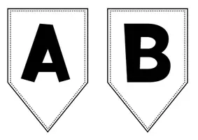Vorschau - Mal- und Bastelvorlagen - Wimpelkette (A5) Alphabet + Zahlen - Seite 2