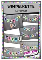 Vorschau - Mal- und Bastelvorlagen - Wimpelkette (A6) Alphabet + Zahlen - Deckblatt