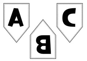 Vorschau - Mal- und Bastelvorlagen - Wimpelkette (A6) Alphabet + Zahlen - Seite 2
