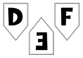 Vorschau - Mal- und Bastelvorlagen - Wimpelkette (A6) Alphabet + Zahlen - Seite 3