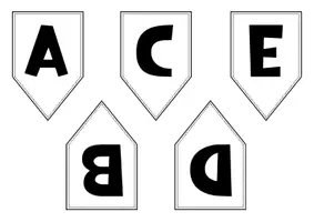 Vorschau - Mal- und Bastelvorlagen - Wimpelkette (A7) Alphabet + Zahlen - Seite 2