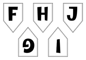 Vorschau - Mal- und Bastelvorlagen - Wimpelkette (A7) Alphabet + Zahlen - Seite 3