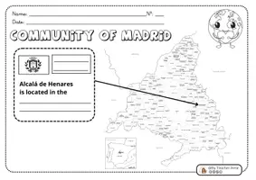 Vista previa - Hojas de trabajo - Where do you live? Worksheets: Europe, Community of Madrid and Alcalá de Henares - página 2