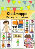 Vorschau - Mal- und Bastelvorlagen - Klettmappen, Person anziehen - Deckblatt
