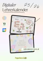 Vorschau - Lehrpläne/Lehrermaterial - Digitaler Lehrerplaner Grundschule 2025/26 / Konfetti / 10h / Google Kalender Funktion - Seite 1
