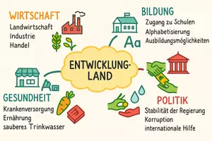 Vorschau - Arbeitsblätter - Arbeitsblatt "Entwicklungsland" + Onlineübung & MP3 + Mindmap + Infografiken - Seite 3