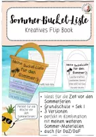 Vorschau - Mal- und Bastelvorlagen - Sommer Bucket Liste Schuljahresende Grundschule Sek I Basteln - Deckblatt