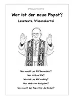 Vorschau - Arbeitsblätter - Papst Leo XIV, Wissenstext, Lesetext - Deckblatt