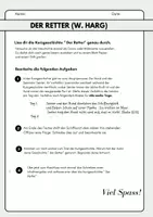 Vorschau - Arbeitsblätter - Kurzgeschichte "Der Retter" Aufgabenblatt -differenziert - - Seite 1