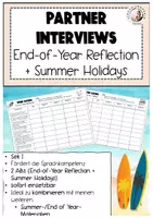 Vorschau - Arbeitsblätter - Speed Dating Partnerinterviews Summer End of Year Sek I Englisch - Deckblatt