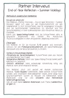 Vorschau - Arbeitsblätter - Speed Dating Partnerinterviews Summer End of Year Sek I Englisch - Seite 1