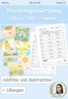 Vorschau - Arbeitsblätter - Rechenspaziergang - ZR bis 100 - Sommer - Deckblatt