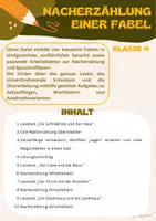 Vorschau - Arbeitsblätter - Eine Nacherzählung überarbeiten - Fabeln - Klasse 4 - Deckblatt