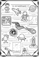 Vorschau - Arbeitsblätter - Im Weltraum - Bildwörterbuch - Seite 1