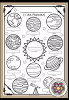 Vorschau - Arbeitsblätter - Die Planeten / das Sonnensystem - Bildwörterbuch - Deckblatt