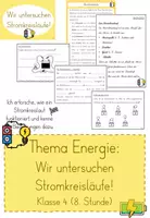 Vorschau - Unterrichtsreihen - Einheit Energie: Wir untersuchen Stromkreisläufe (8.Stunde) Klasse 3/4 - Deckblatt