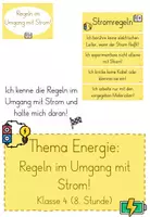 Vorschau - Unterrichtsreihen - Einheit Energie: Regeln im Umgang mit Strom (7. Stunde) Klasse 3/4 - Deckblatt