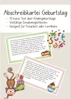 Vorschau - Anderer Materialtyp - Abschreibkartei Geburtstag - Deckblatt