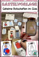 Vorschau - Mal- und Bastelvorlagen - Geheime Botschaften im Glas - Bastelvorlage für Muttertag, Vatertag, Valentinstag oder andere Anlässe - Deckblatt