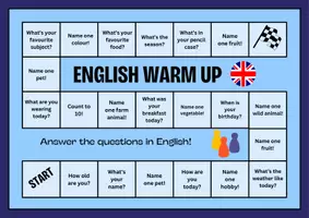 Vorschau - Spiele - English Warm Up Boardgame Brettspiel - Deckblatt