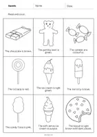 Vorschau - Arbeitsblätter - Sweets: Read and Color 2 (Englisch) - Seite 2