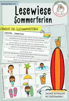 Vorschau - Arbeitsblätter - Lesewiese - "Sommerferien" I Kl. 1+2 - Deckblatt