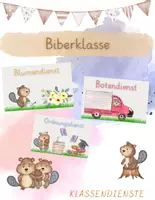 Vorschau - Poster - Klassendienste für die Biberklasse - Druckschrift - Deckblatt