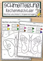 Vorschau - Anderer Materialtyp - Schmetterling – Rechenmalbilder (Rechne und male! 2 Kopiervorlagen) - Deckblatt