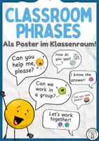 Vorschau - Poster - Classroom Phrases – Zum Aufhängen im Klassenraum! - Deckblatt