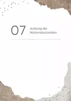 Vorschau - Arbeitsblätter - Aufstieg der Nationalsozialisten - Deckblatt