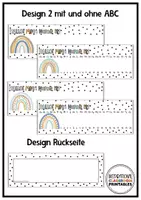 Vorschau - Mal- und Bastelvorlagen - Namensschilder | Boho Regenbogen | Klassenzimmer Deko | Namenskärtchen - Seite 2