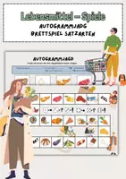 Vorschau - Spiele - Lebensmittel-Spiele (Autogrammjagd, Brettspiel: Satzbildung/Satzarten) - Deckblatt