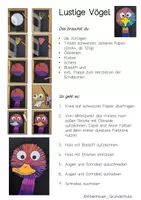 Vorschau - Mal- und Bastelvorlagen - Lustige Vögel mit Ölkreiden malen - Seite 1