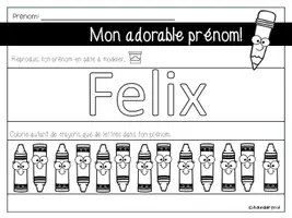 Aperçu - Feuilles d'exercices - APERÇU - Mon adorable prénom, p1 - Page 2