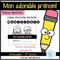 Aperçu - Feuilles d'exercices - APERÇU - Mon adorable prénom, p1 - Page de couverture