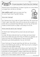 Vorschau - Arbeitsblätter - Vatertag – Sachtext & Leseverständnis für Klasse 3, 4 - Seite 1