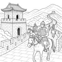 Vorschau - Mal- und Bastelvorlagen - Altes China Ausmalbilder (50 Malvorlagen) inkl. Stundenentwurf (PDF) - Seite 1