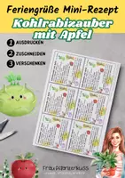 Vorschau - Bildkarten - Kohlrabizauber mit Apfel Mini-Rezept Kärtchen als Feriengruß - Seite 1