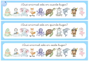 Vista previa - Tarjetas / Manipulativos - Juegos de números ordinales - página 1