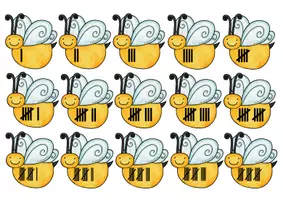 Vorschau - Arbeitsblätter - Bienen Mengen Zahlenraum 20 - Seite 1