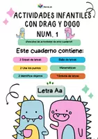 Vista previa - Manualidades / Dibujos para colorear - Actividades infantiles con Drag y Dogo. Cuaderno número 1 - Portada