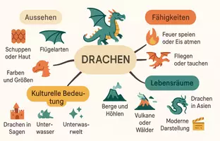 Vorschau - Arbeitsblätter - Arbeitsblatt zum Thema "Drache" + Onlineübung & MP3 + Mindmap + Infografik - Seite 3