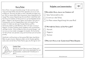 Vorschau - Arbeitsblätter - Lesetext Zauberwelt - mit Aufgaben - Seite 1