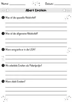 Vorschau - Arbeitsblätter - Albert Einstein MEGABUNDLE Materialpaket - Wissenskartei, Lückentext, Steckbrief, Suchsel, Quizkarten - Seite 3