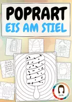 Vorschau - Mal- und Bastelvorlagen - Popart Eis am Stiel – Ausmalbilder - Deckblatt