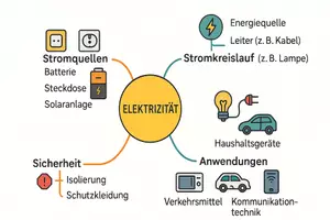 Vorschau - Arbeitsblätter - AB mit Fragen zum Thema "Elektrizität" + Lösungsblatt + Mindmap + Infografik - Seite 2
