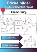 Vorschau - Mal- und Bastelvorlagen - Prickelbilder / Fensterbilder Thema Burgen - Grundschule - Bastelvorlagen - Deckblatt
